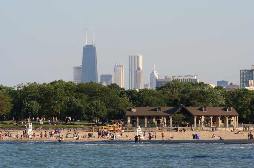 芝加哥的海滩风光