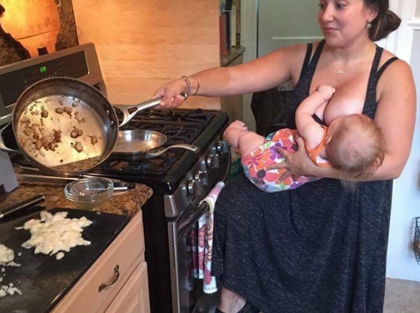 This Mom Breastfeeds While Making Schmaltz–And She’s Proud Of It